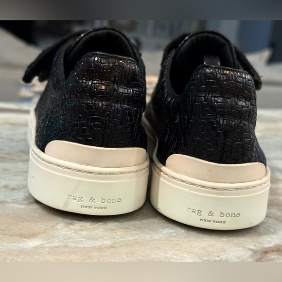 Women’s RAG & BONE woven black leather Velcro sneakers- Size 7 - Picture 8 of 13